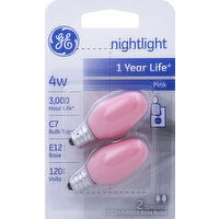 GE Specialty Nightlight Bulbs, Pink, 4 Watts, C7