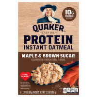 Quaker Oatmeal, Instant, Protein, Maple & Brown Sugar - 6 Each 