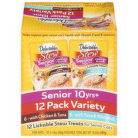 Delectables Treats for Cats, Lickable Stew, Senior 10 Yrs+, 12 Pack Variety - 12 Each 