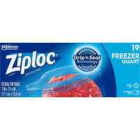 Ziploc Seal Top Bags, Freezer, Quart - 19 Each 