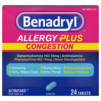 Benadryl Allergy Plus Congestion, Tablets