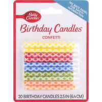 Betty Crocker Birthday Candles, Confetti, 2.5 Inch - 20 Each