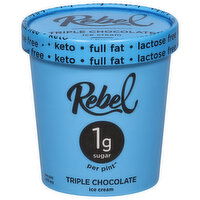 Rebel Ice Cream, Triple Chocolate - 1 Pint 