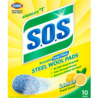 Clorox Steel Wool Pads, Soap Filled, Reusable, Lemon Fresh Scent