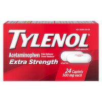 Tylenol Acetaminophen, Extra Strength, 500 mg, Caplets - 24 Each 