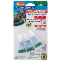 Hartz Topical for Dogs & Puppies, Dual Action, Kills - 3 Each 