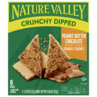 Nature Valley Granola Squares, Crunchy Dipped, Peanut Butter Chocolate - 6 Each 