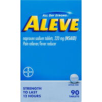 Aleve Pain Reliever/Fever Reducer, 220 mg, Tablets - 90 Each 