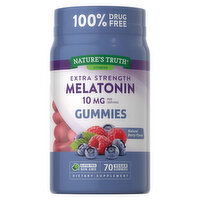 Nature's Truth Melatonin, Extra Strength, 10 mg, Gummies, Natural Berry Flavor - 70 Each 