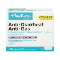 Topcare Anti-Diarrheal/Anti-Gas, Caplets - 24 Each 