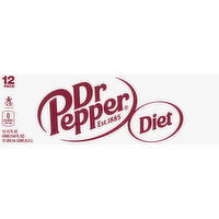 Dr Pepper Soda, Diet, 12 Pack - 12 Ounce 