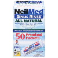 NeilMed Sinus Rinse, All Natural, Premixed Packets - 50 Each 