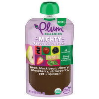 Plum Organics® Tots 4 Food Group Blend Pear, Blk Bn, Chry, Blkbry, Strw, Oat + Spinach 4oz Pch - 4 Ounce 