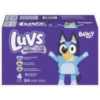 Luvs Diapers, Bluey, 4 (22-37 lb) - 84 Each 