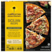 California Pizza Kitchen Pizza, Crispy Thin Crust, Sicilian Recipe - 15.5 Ounce 