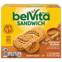 belVita belVita Breakfast Sandwich Peanut Butter Breakfast Biscuits, 5 Packs (2 Sandwiches Per Pack) - 5 Each 