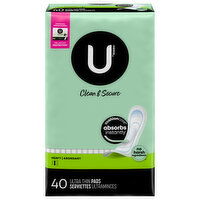 U by Kotex Pads, Ultra Thin, Heavy - 40 Each 