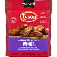 Tyson BBQ Flavored Bone-In Frozen Chicken Wings, 22 oz Bag