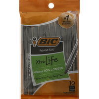 BiC Ball Pens, Black Ink, Xtra Life, Medium - 10 Each 