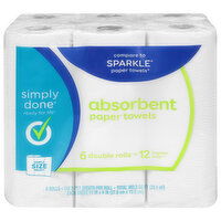 Simply Done Paper Towels, Absorbent, Simple Size Select, 2-Ply - 6 Each 