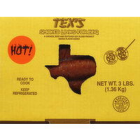 Texs Smoked Links, for BBQ, Hot! - 3 Pound 