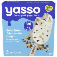 Yasso Yogurt Bars, Greek, Frozen, Chocolate Chip Cookie Dough - 4 Each 