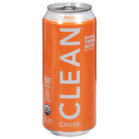 Clean Cause Yerba Mate Beverage, Sparkling, Peach - 16 Fluid ounce 