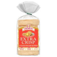 Oroweat English Muffins, Sliced, Extra Crisp - 6 Each 