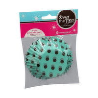 Over The Top Baking Cups Aqua Polka Dot - 50 Each
