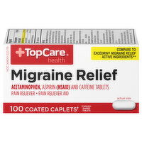 TopCare Migraine Relief, Coated Caplets - 100 Each 