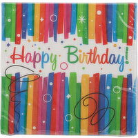 Unique Napkins, Rainbow Ribbons Birthday, 2 Ply - 16 Each 