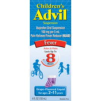 Advil Suspension, Fever, 100 mg, Liquid, Grape-Flavored