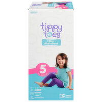 Tippy Toes Diapers, Ultra Absorbent, Size 5 (27+ lb), Giant Pack - 112 Each 