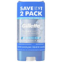 Gillette Anti-Perspirant/Deodorant, Cool Wave, Clear Gel, 2 Pack - 2 Each 