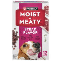 Moist & Meaty Dog Food, Steak Flavor - 12 Each 