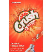 Crush Drink Mix Packets, Sugar Free, Orange, On The Go - 6 Each 