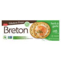 Breton Crackers, Gluten Free, Herb & Garlic - 4.76 Ounce 