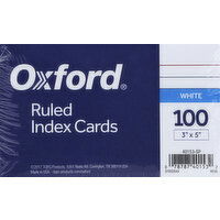 Oxford Index Cards, Ruled, White - 100 Each 