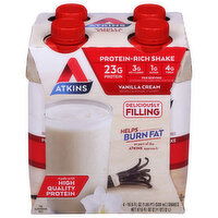 Atkins Protein-Rich Shake, Vanilla Cream - 4 Each 