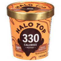 Halo Top Ice Cream, Light, Peanut Butter Cup - 1 Pint 