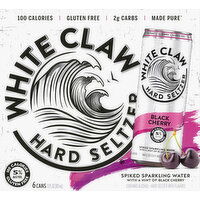 White Claw Hard Seltzer, Black Cherry, Spiked, 6 Pack - 6 Each 