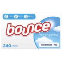 Bounce Free & Gentle Dryer Sheets, Unscented