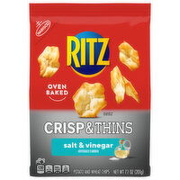 RITZ Crisp and Thins Salt and Vinegar Chips, Party Snacks - 7.1 Ounce 