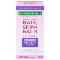 Nature's Bounty Hair, Skin & Nails, Extra Strength, 5000 mcg, Advanced, Rapid Release Liquid Softgels - 150 Each 