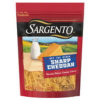 Sargento Shredded Cheese, Sharp Cheddar, Off the Block, Fine Cut - 8 Ounce 