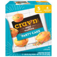 Crav'n Flavor Muffins, Party Cake, Mini, 5 Packs - 5 Each 