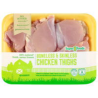 Super 1 Foods Chicken Thighs, Boneless & Skinless - 1.79 Pound 