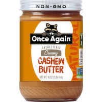 Once Again Cashew Butter, Creamy, Unsweetened, Natural - 16 Ounce 