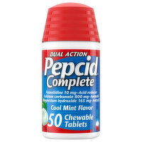 Pepcid Acid Reducer + Antacid, Dual Action, Chewable Tablets, Cool Mint Flavor