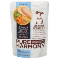 Pure Harmony Dog Food, Chicken & Vegetable Stew with Brown Rice in Gravy, Super Premium